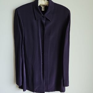 Talbots Deep Purple Silk Blouse